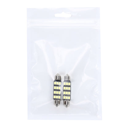 2 PCS 3.5W 250 LM 6000K 41MM 12 SMD-2835 LEDs Bicuspid Port Decoding Car Dome Lamp LED Reading Light, DC 12V, 41MM