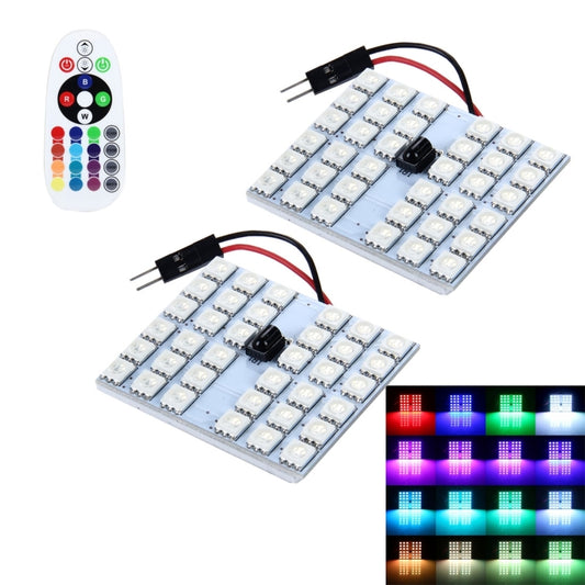 2 PCS 18W Auto Flash Strobe Fade Smooth Remote Controlled Colorful LED Roof Decorative Lamp with 36 SMD-5050 LED, DC 12V, 36 SMD-5050 LEDs