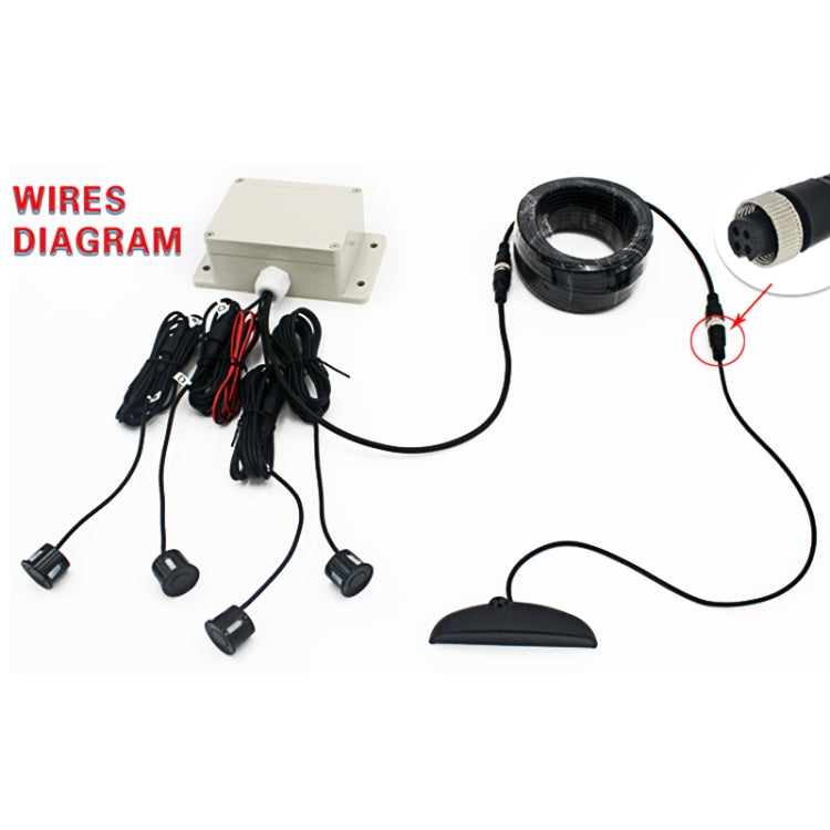 PZ316 Digital LED Crescent Shape Display Rear View Mirror Car Recorder for Truck with 4 Rear Radar, PZ316