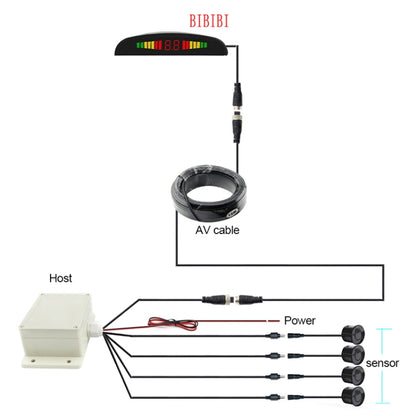 PZ316 Digital LED Crescent Shape Display Rear View Mirror Car Recorder for Truck with 4 Rear Radar, PZ316
