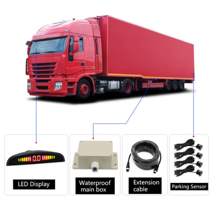 PZ316 Digital LED Crescent Shape Display Rear View Mirror Car Recorder for Truck with 4 Rear Radar, PZ316