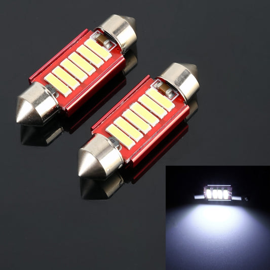 2 PCS 2W 100 LM 6000K 36MM 6 SMD-7020 LEDs Bicuspid Port Decoding Car Dome Lamp LED Reading Light, DC 12V, 36MM