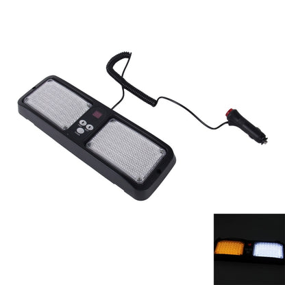 High qulaity DC 12V,9W LED Waterproof Car Sunshade Yellow Light + White Light Warning Lights Strobe Emergency Lights Flashing Light with 12 Kinds Flash Patterns, Yellow+White