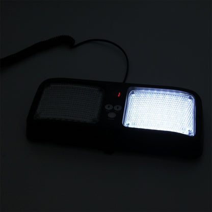 High qulaity DC 12V,9W LED Waterproof Car Sunshade Yellow Light + White Light Warning Lights Strobe Emergency Lights Flashing Light with 12 Kinds Flash Patterns, Yellow+White