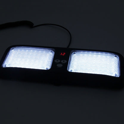 High qulaity DC 12V,9W LED Waterproof Car Sunshade White Light Warning Lights Strobe Emergency Lights Flashing Light with 12 Kinds Flash Patterns, White