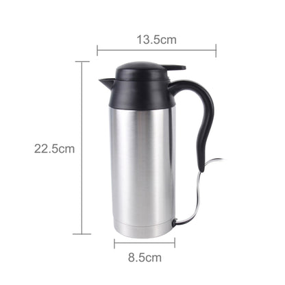 HJ-18A Stainless Steel Electric Mug 750ml DC 12V Car Electric Kettle Heated Mug Car Coffee Cup With Charger Cigarette Lighter Heating Cup Kettle Insulated Water Heater Mug, HJ-18A
