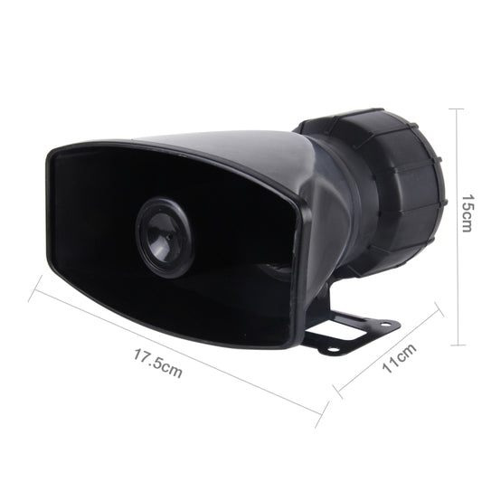 HJS-78005 12V 60W 300dB Car Electric Alarm Air Horn Siren Speaker 5 Sound Tone/ 3 Sound Tone Super Loud With Mic, Cable Length: 60cm, HJS-78005