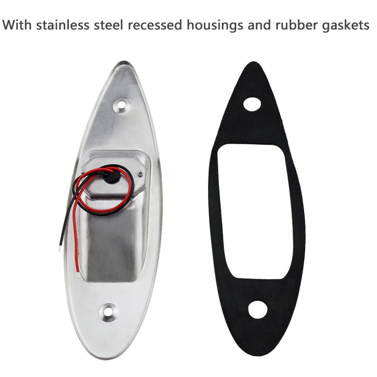 D2944 1W 12V Marine Boat Waterproof Navigational LED Side Bow Tear Drop Lights (Green and Red), D2944 1W 12V