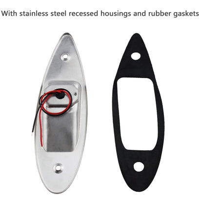 D2944 1W 12V Marine Boat Waterproof Navigational LED Side Bow Tear Drop Lights (Green and Red), D2944 1W 12V