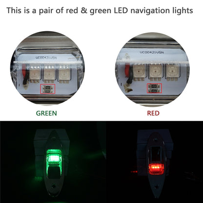 D2944 1W 12V Marine Boat Waterproof Navigational LED Side Bow Tear Drop Lights (Green and Red), D2944 1W 12V