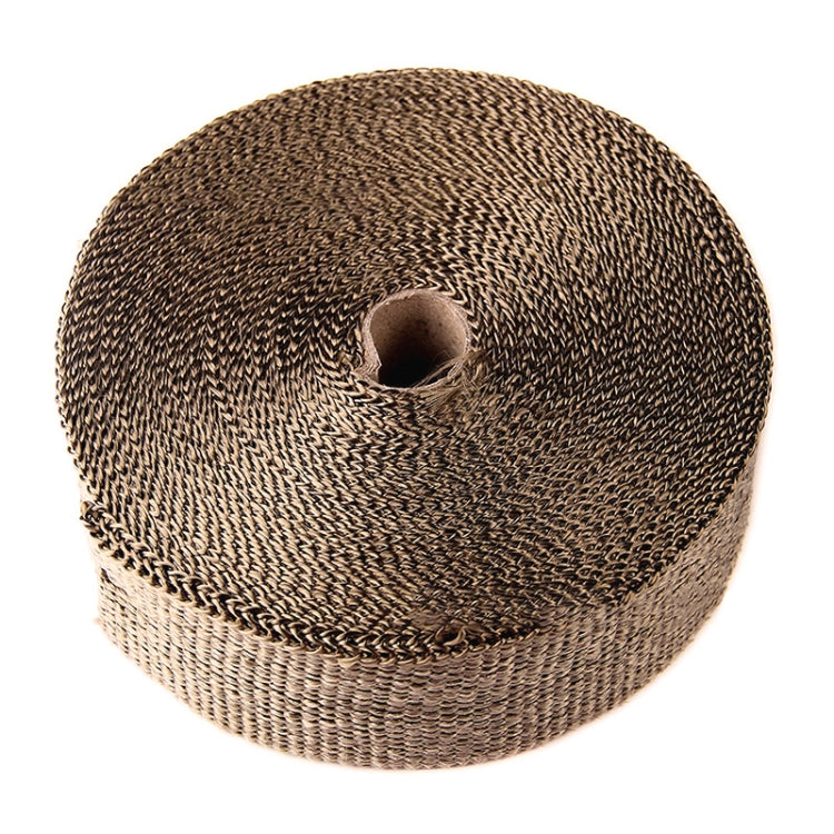 15m Titanium Gold Exhaust Wrap Auto Motor Exhaust Heat Shield Wrap Heat Resistant Wrap, 15m Titanium Gold