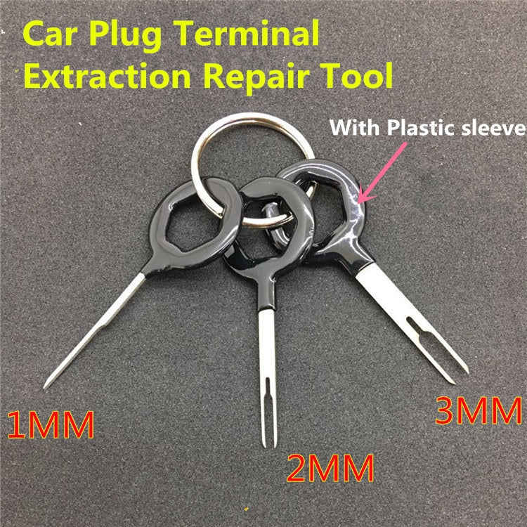 3 PCS Auto Car Rubberized Plug Circuit Board Wire Harness Terminal Extraction Pick Connector Crimp Pin Back Needle Remove Tool, 3 PCS (Rubberized)