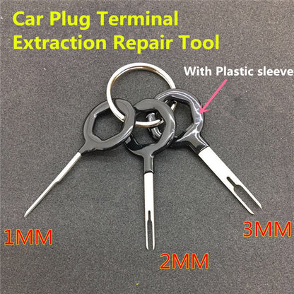 3 PCS Auto Car Rubberized Plug Circuit Board Wire Harness Terminal Extraction Pick Connector Crimp Pin Back Needle Remove Tool, 3 PCS (Rubberized)