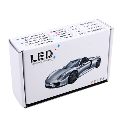 2 PCS H1 DC 12V 6W 6000K+3500K Car LED Fog Lights with Double-sided COB Lamps (White Light+Yellow Light), H1
