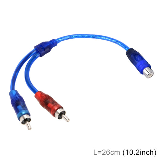 Car AV Audio Video 1 Female to 2 Male Aluminum Extension Cable Wiring Harness, Cable Length: 26cm, 1 Female to 2 Male