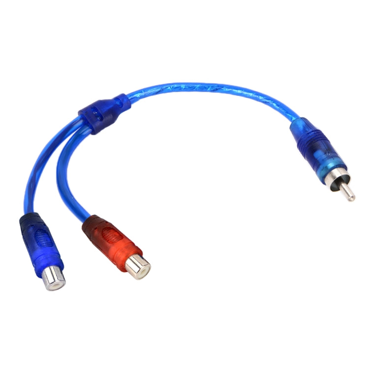 Car AV Audio Video 2 Female to 1 Male Aluminum Extension Cable Wiring Harness, Cable Length: 26cm, 2 Female to1 Male