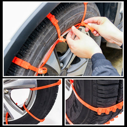 10 PCS Car Tire Emergency Single Grid Anti-skid Chains Tyre Anti-slip Chains, Single Grid