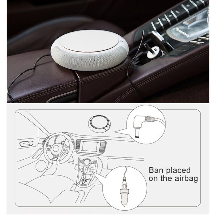 CARZOR Z1 2W USB Car Air Purifier Negative Ions Air Cleaner, (White), (Black)