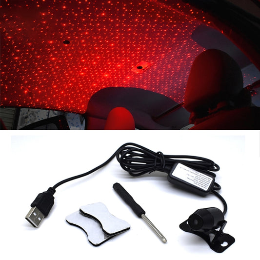 5V Roof Ceiling Decoration Car Red Light Starry Sky Night Lights Atmosphere Meteor Lamp Projector, Constantly Bright, Starry Sky