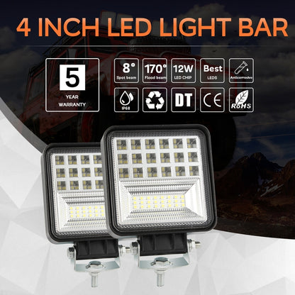 2 PCS 4 inch 20W Spot / Flood Light White Light Square-Shaped Waterproof Car SUV Work Lights Spotlight LED Bulbs, DC 9-30V, 4 inch 20W  Square-Shaped