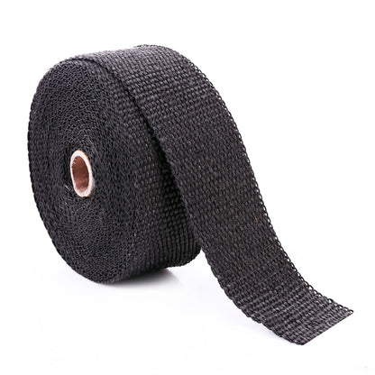 10m Cotton Material Exhaust Wrap Auto Motorcycle Exhaust Heat Shield Wrap Heat Resistant Wrap, Random Color Delivery, 10m Black