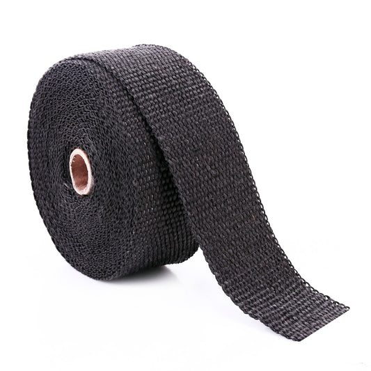 10m Cotton Material Exhaust Wrap Auto Motorcycle Exhaust Heat Shield Wrap Heat Resistant Wrap, Random Color Delivery, 10m Black