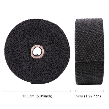 10m Cotton Material Exhaust Wrap Auto Motorcycle Exhaust Heat Shield Wrap Heat Resistant Wrap, Random Color Delivery, 10m Black