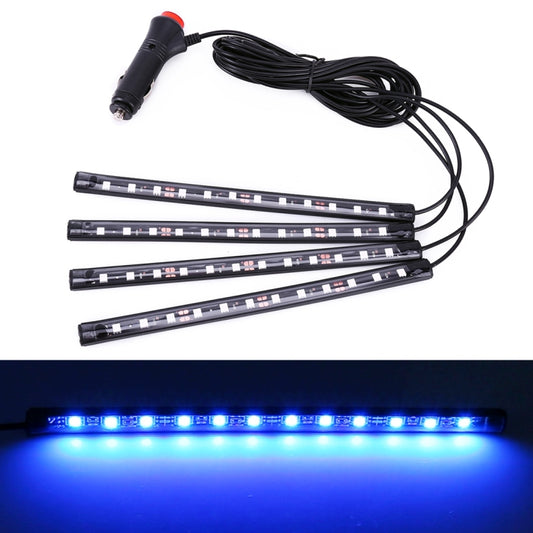 4 in 1 Universal Car LED Atmosphere Lights Colorful Lighting Decorative Lamp, with 48LEDs SMD-5050 Lamps, DC 12V 3.7W, 3.7W(Ice Blue Light)