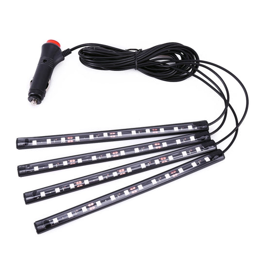 4 in 1 Universal Car LED Atmosphere Lights Colorful Lighting Decorative Lamp, with 48LEDs SMD-5050 Lamps, DC 12V 3.7W, 3.7W(Ice Blue Light)