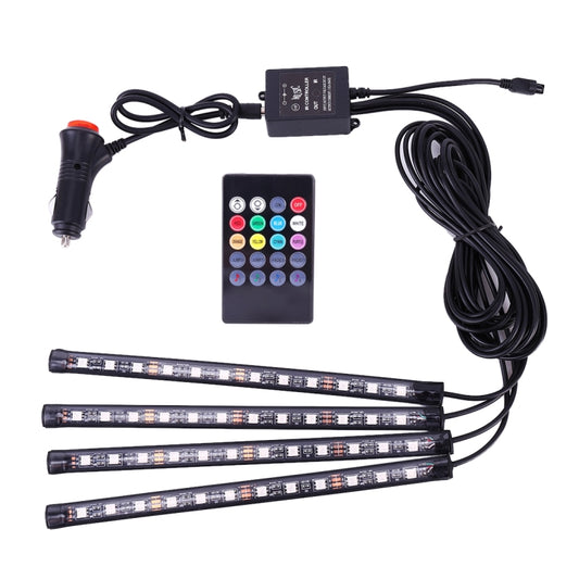 4 in 1 Universal Car Colorful Acoustic LED Atmosphere Lights Colorful Lighting Decorative Lamp, with 48LEDs SMD-5050 Lamps and Remote Control, DC 12V 7W, 7W Acoustic Control