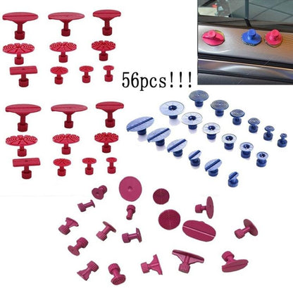 56 en 1 Outils de réparation de carrosserie automobile PDR en plastique, languettes de colle, outils de réparation de voiture sans peinture, kits d'extracteur de colle, outils PDR, 56 en 1