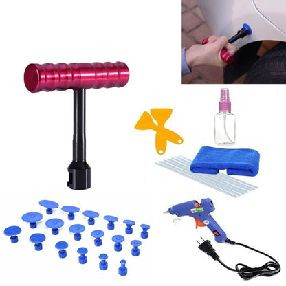 Kit d'outils de réparation de bosses de voiture 32 en 1 en métal pour carrosserie PDR, lève-bosses, extracteur de colle, débosselage sans peinture pour enlèvement de grêle, avec pistolet à colle 20W, prise US ou EU, barre en T 32 en 1