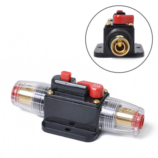 DC 12-24V Car Circuit Breaker Stereo Audio Fuse Holder Insurance 50A Fuse, 50A