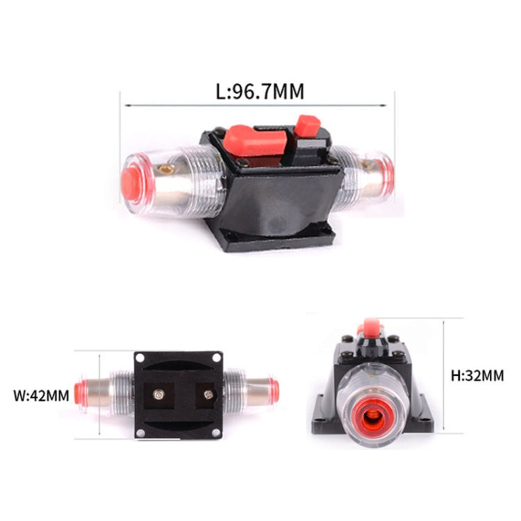 DC 12-24V Car Circuit Breaker Stereo Audio Fuse Holder Insurance 50A Fuse, 50A