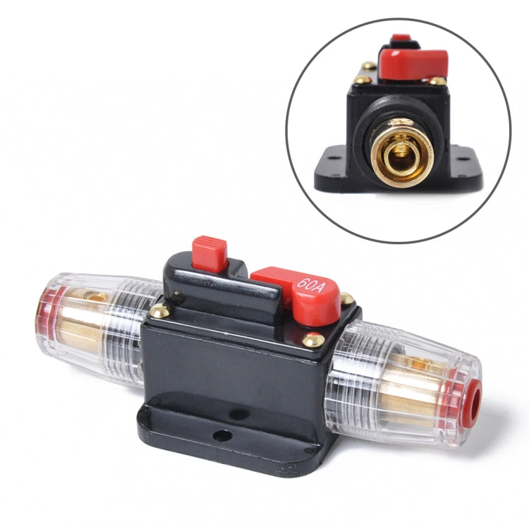 DC 12-24V Car Circuit Breaker Stereo Audio Fuse Holder Insurance 60A Fuse, 60A