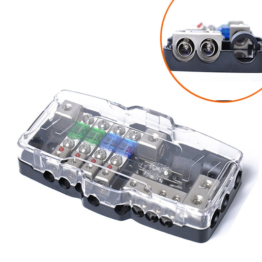 Car Audio Stereo Distribution Block Ground Mini ANL Fuse Block 4 Way Fuse Block 30A 60A 80Amp with LED, 4 Way Fuse Block
