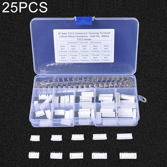 25 Sets TJC3 2.5mm XH 5P 6P 7P 8P 9Pin Male Female Housing Connector with Crimps, 25 Sets