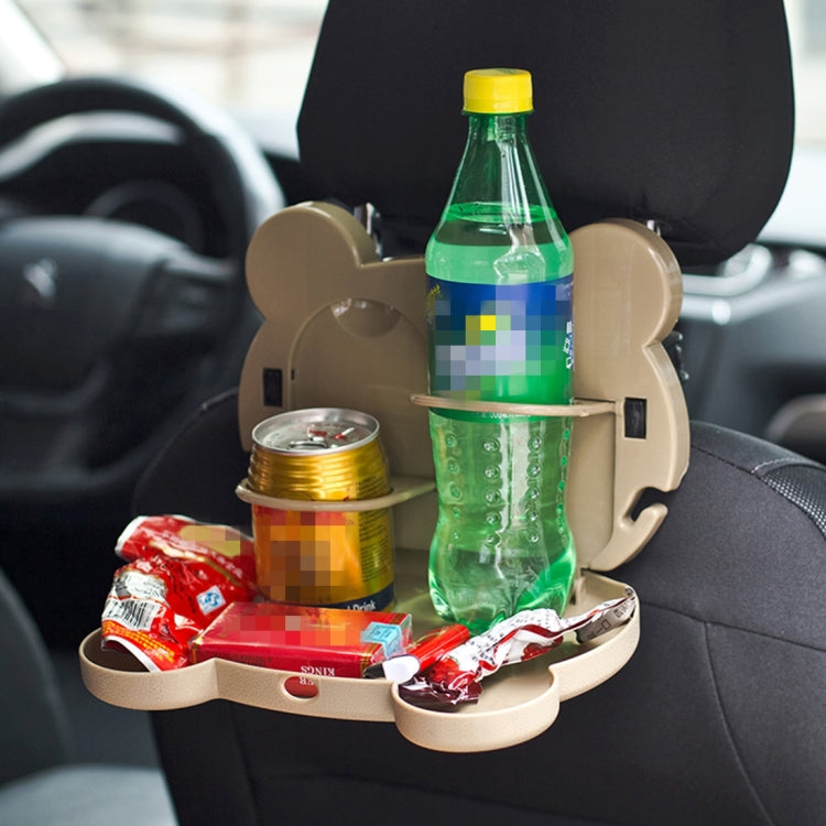 Cartoon Style Foldable Back Car Seat Drink Holder Back Seat Food Tray Storage Organizer Table, Cartoon Style(Black), Cartoon Style(Pink), Cartoon Style(White), Cartoon Style(Brown)