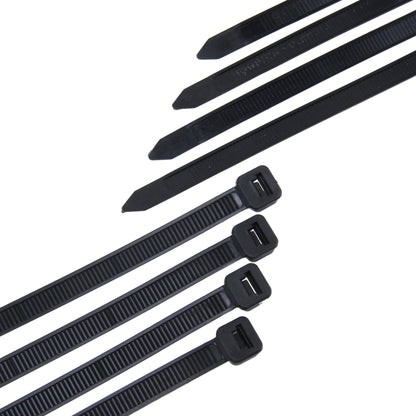 100pcs /Pack 8mm*200mm Nylon Cable Ties, 8mm*200mm Black, 8mm*200mm White