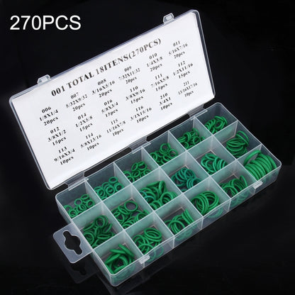 270 PCS Car Auto Vehicle 18 Sizes Assortment Kit Air Conditioning HNBR Seal O-Ring Set, 270 PCS Purple, 270 PCS Green