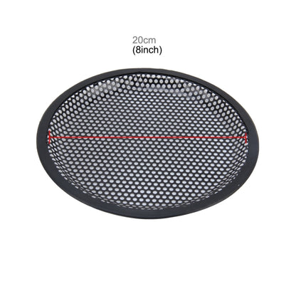 8 inch Car Auto Metal Mesh Black Round Hole Subwoofer Loudspeaker Protective Cover Mask Kit with Fixed Holder, 8 Inch