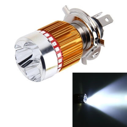 Phare de moto H4 9W 900 LM 6000K statique + stroboscope avec 3 lampes COB blanc et lampes LED rouge + rose + bleu, DC 12V, 9W 900LM
