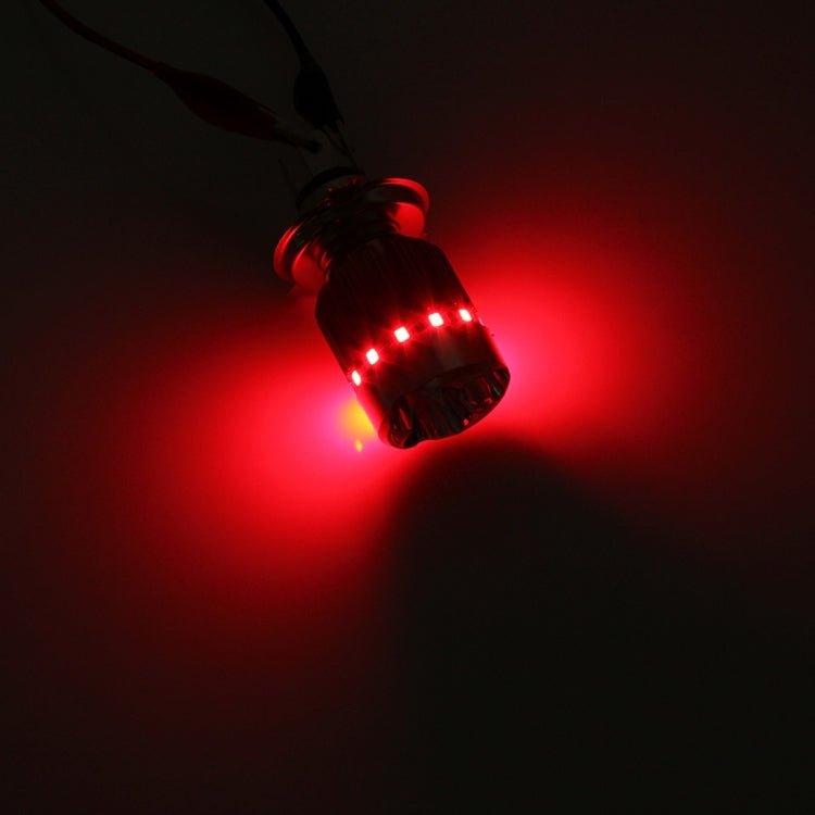 Phare de moto H4 9W 900 LM 6000K statique + stroboscope avec 3 lampes COB blanc et lampes LED rouge + rose + bleu, DC 12V, 9W 900LM