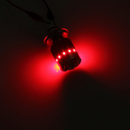 Phare de moto H4 9W 900 LM 6000K statique + stroboscope avec 3 lampes COB blanc et lampes LED rouge + rose + bleu, DC 12V, 9W 900LM