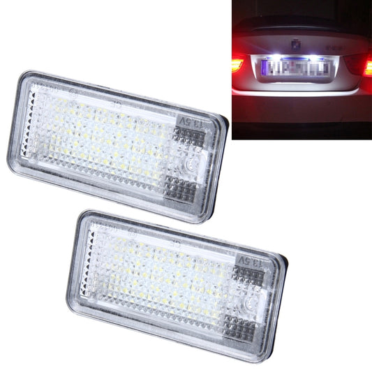 2 PCS License Plate Light with 24 SMD-3528 Lamps for Audi, For Audi with 24 SMD-3528 Lamps