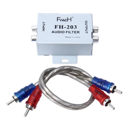 FH-203 12V Vehicle Car Audio Amplifier Noise Filter RCA Plug Loop Isolator for DVD Stereos, FH-203