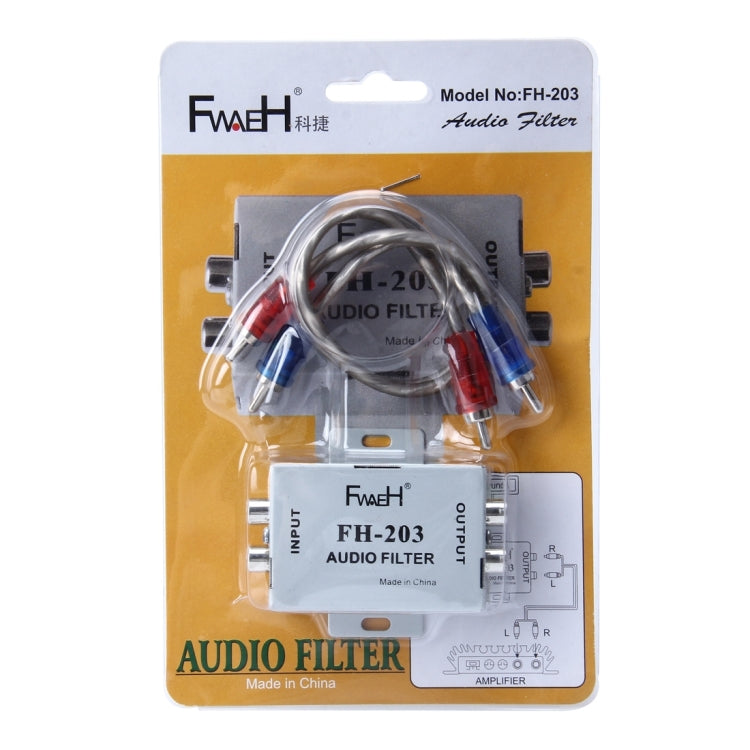 FH-203 12V Vehicle Car Audio Amplifier Noise Filter RCA Plug Loop Isolator for DVD Stereos, FH-203