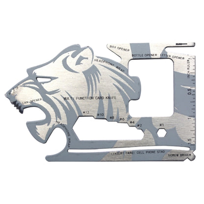 Couteau de carte Steller EDC multifonctionnel 18 en 1 en acier inoxydable pour camping en extérieur, tournevis, enrouleur d'écouteurs, éplucheur de fruits, béquille de téléphone, règle en pouces et centimètres, ouvre-boîte, 18 en 1