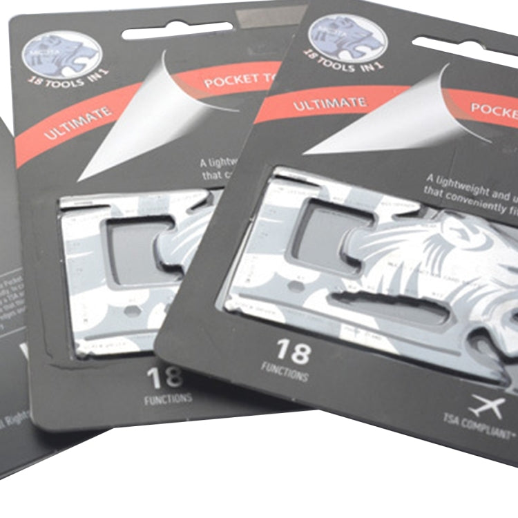 Couteau de carte Steller EDC multifonctionnel 18 en 1 en acier inoxydable pour camping en extérieur, tournevis, enrouleur d'écouteurs, éplucheur de fruits, béquille de téléphone, règle en pouces et centimètres, ouvre-boîte, 18 en 1