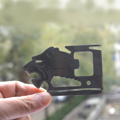Couteau de carte Steller EDC multifonctionnel 18 en 1 en acier inoxydable pour camping en extérieur, tournevis, enrouleur d'écouteurs, éplucheur de fruits, béquille de téléphone, règle en pouces et centimètres, ouvre-boîte, 18 en 1